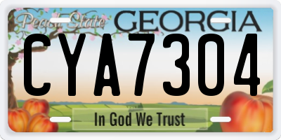 GA license plate CYA7304