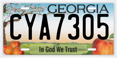 GA license plate CYA7305