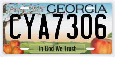 GA license plate CYA7306