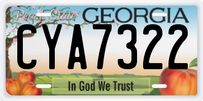 GA license plate CYA7322