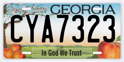 GA license plate CYA7323