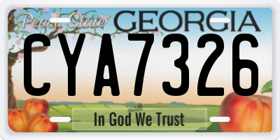 GA license plate CYA7326