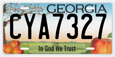 GA license plate CYA7327