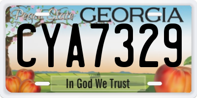 GA license plate CYA7329