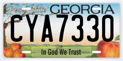 GA license plate CYA7330