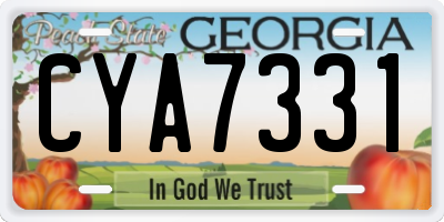 GA license plate CYA7331