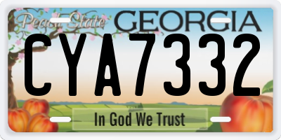 GA license plate CYA7332