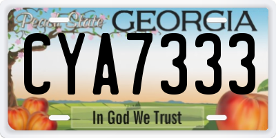 GA license plate CYA7333