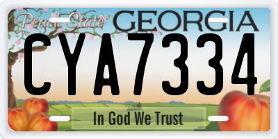 GA license plate CYA7334