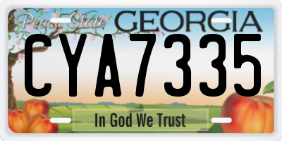 GA license plate CYA7335