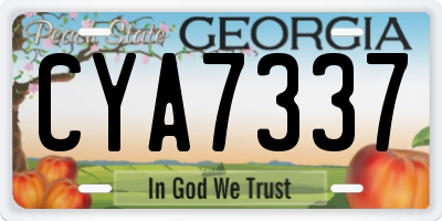 GA license plate CYA7337