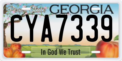 GA license plate CYA7339