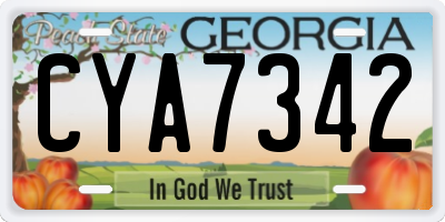 GA license plate CYA7342
