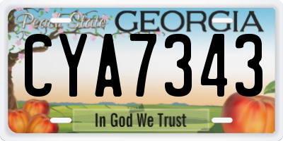 GA license plate CYA7343