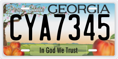 GA license plate CYA7345