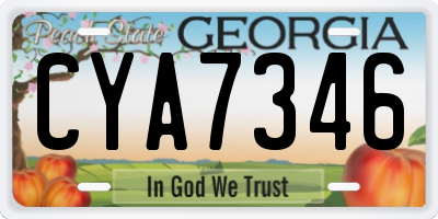 GA license plate CYA7346