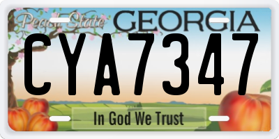 GA license plate CYA7347