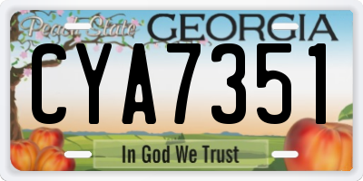 GA license plate CYA7351