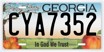 GA license plate CYA7352