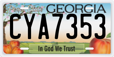 GA license plate CYA7353