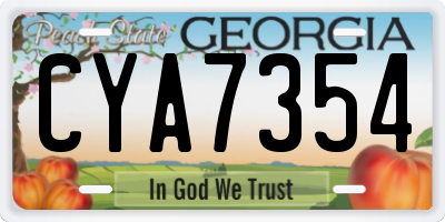 GA license plate CYA7354