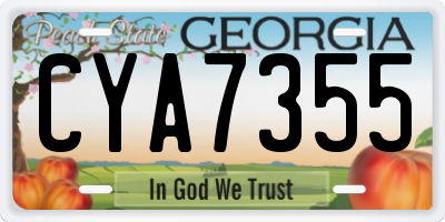 GA license plate CYA7355