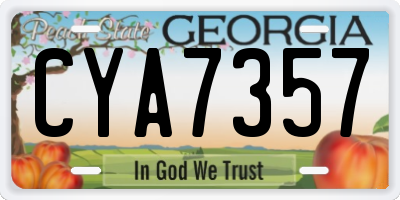 GA license plate CYA7357