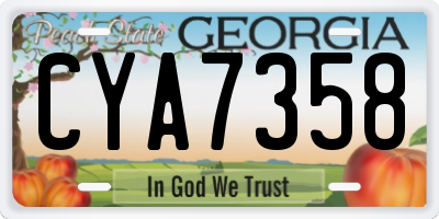 GA license plate CYA7358