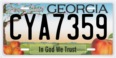 GA license plate CYA7359