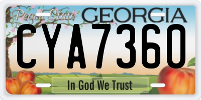 GA license plate CYA7360