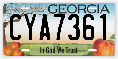 GA license plate CYA7361