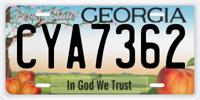 GA license plate CYA7362