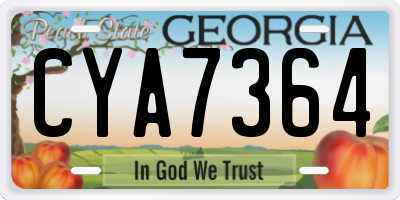 GA license plate CYA7364