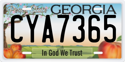 GA license plate CYA7365