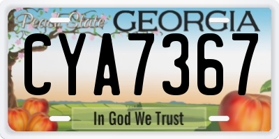 GA license plate CYA7367