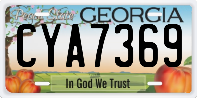 GA license plate CYA7369