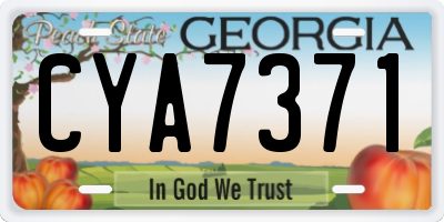 GA license plate CYA7371