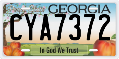 GA license plate CYA7372