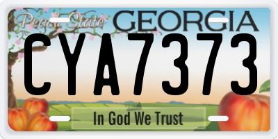 GA license plate CYA7373