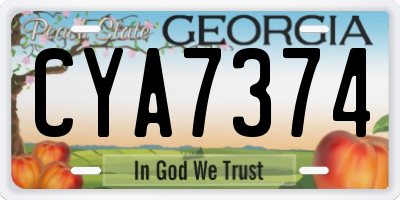 GA license plate CYA7374