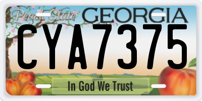 GA license plate CYA7375