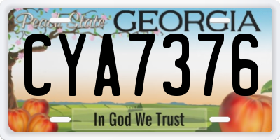 GA license plate CYA7376
