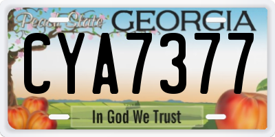 GA license plate CYA7377