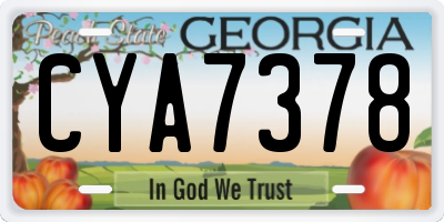 GA license plate CYA7378