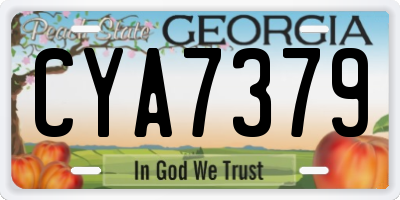 GA license plate CYA7379