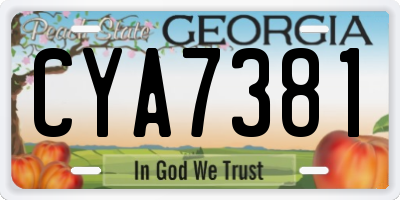 GA license plate CYA7381