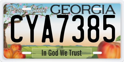 GA license plate CYA7385