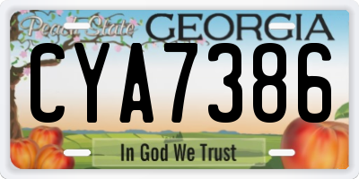 GA license plate CYA7386