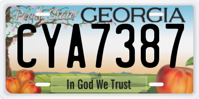 GA license plate CYA7387