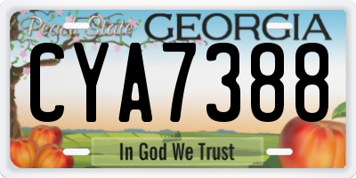 GA license plate CYA7388